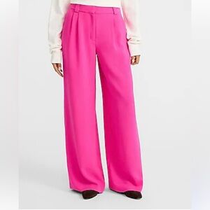 Express Editor Pink Trouser High Waist Relaxed Dress Pants NWT part of Pantsuit